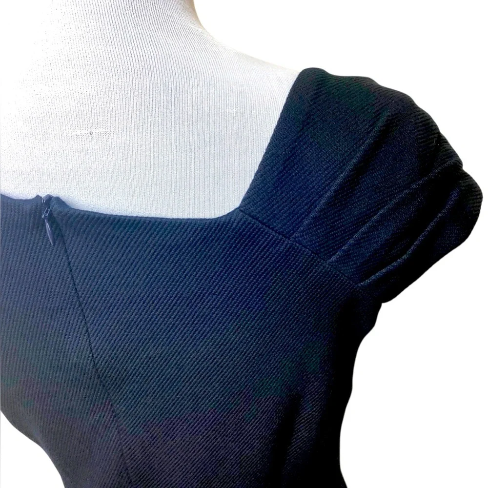 Mango Suit Navy Blue Sheath Corporate Dress Zips Lined Knee Length Size M/8 NEW - Picture 5 of 15